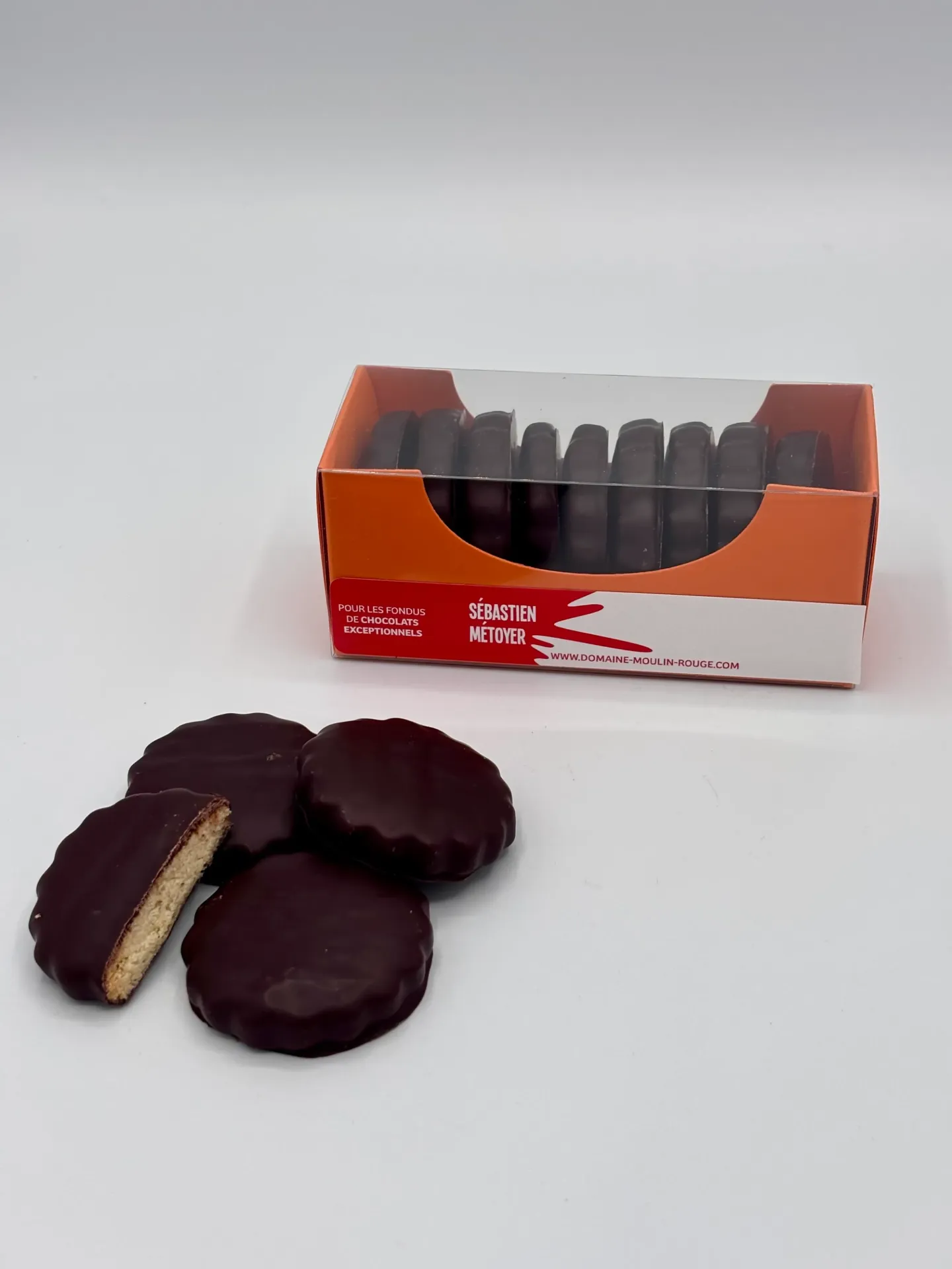 Sablés amandes à la bergamote enrobés de chocolat (petite boite)