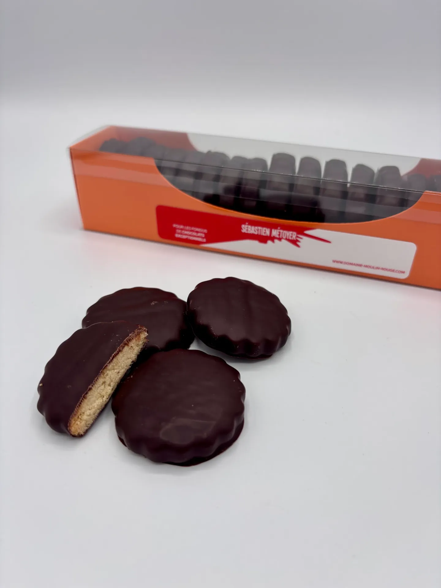 Sablés amandes à la bergamote enrobés de chocolat (grande boite)