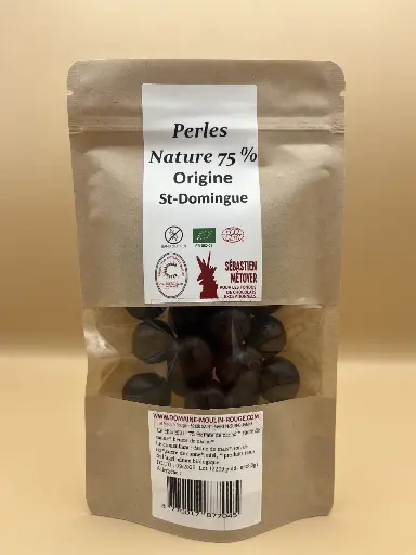 Perles Nature 75% de cacao Origine St.Domingues BIO